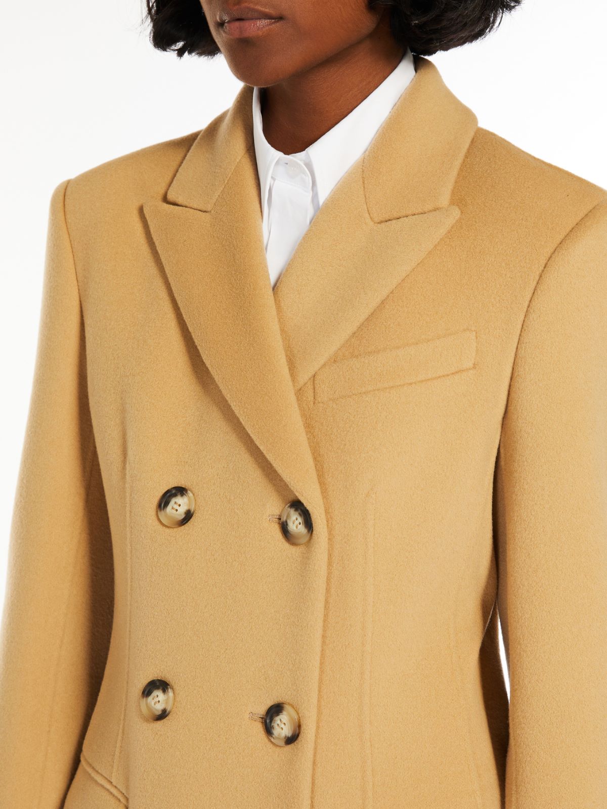 Double-breasted wool coat