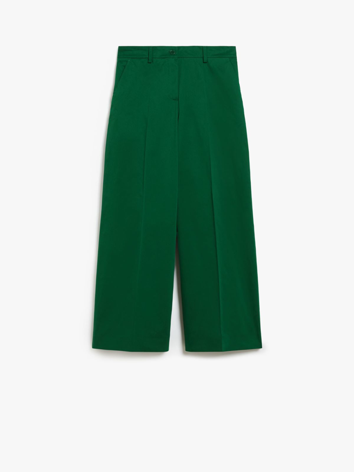 Cotton satin cropped trousers