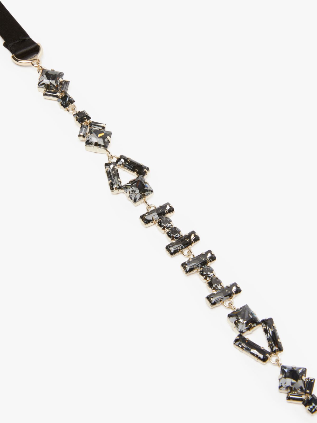 Satin belt with crystals