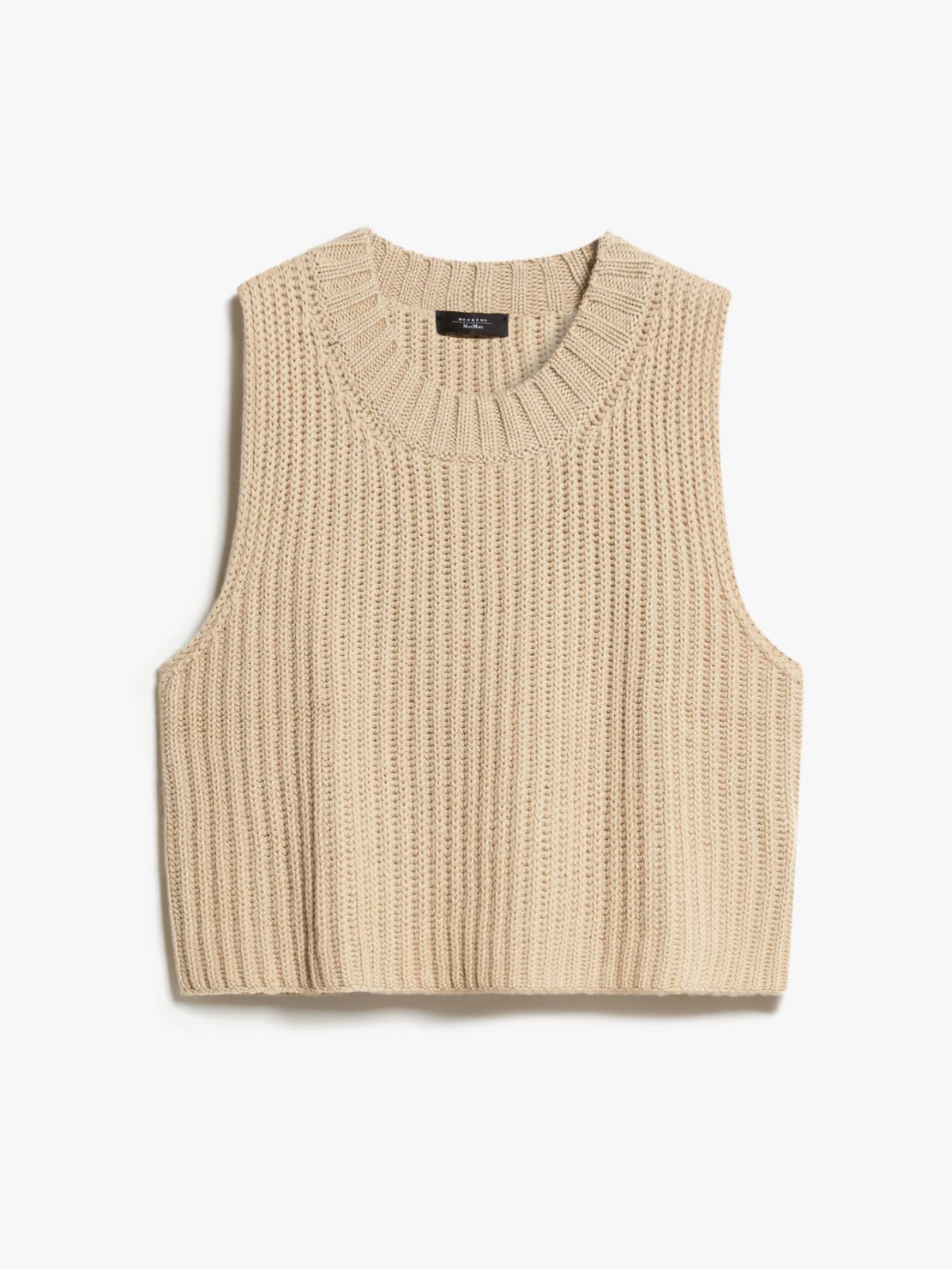 Rib-knit wool gilet