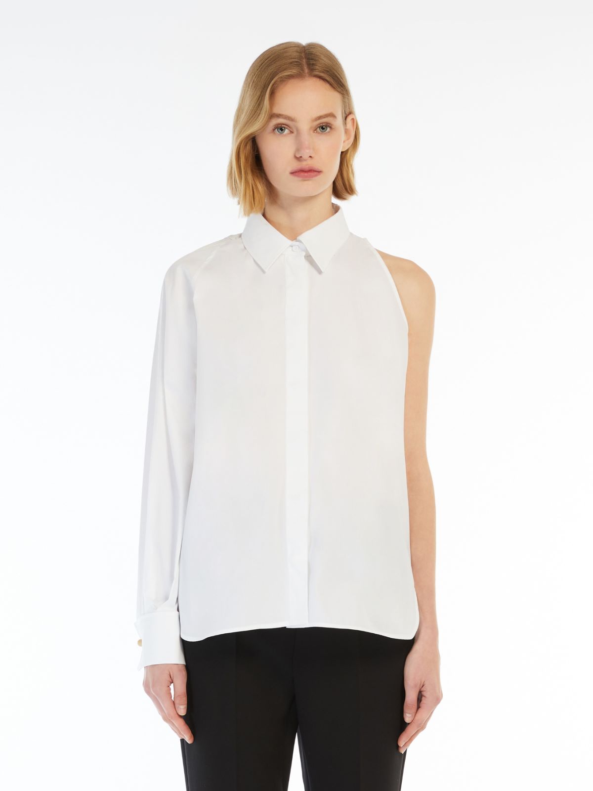 One-shoulder cotton shirt