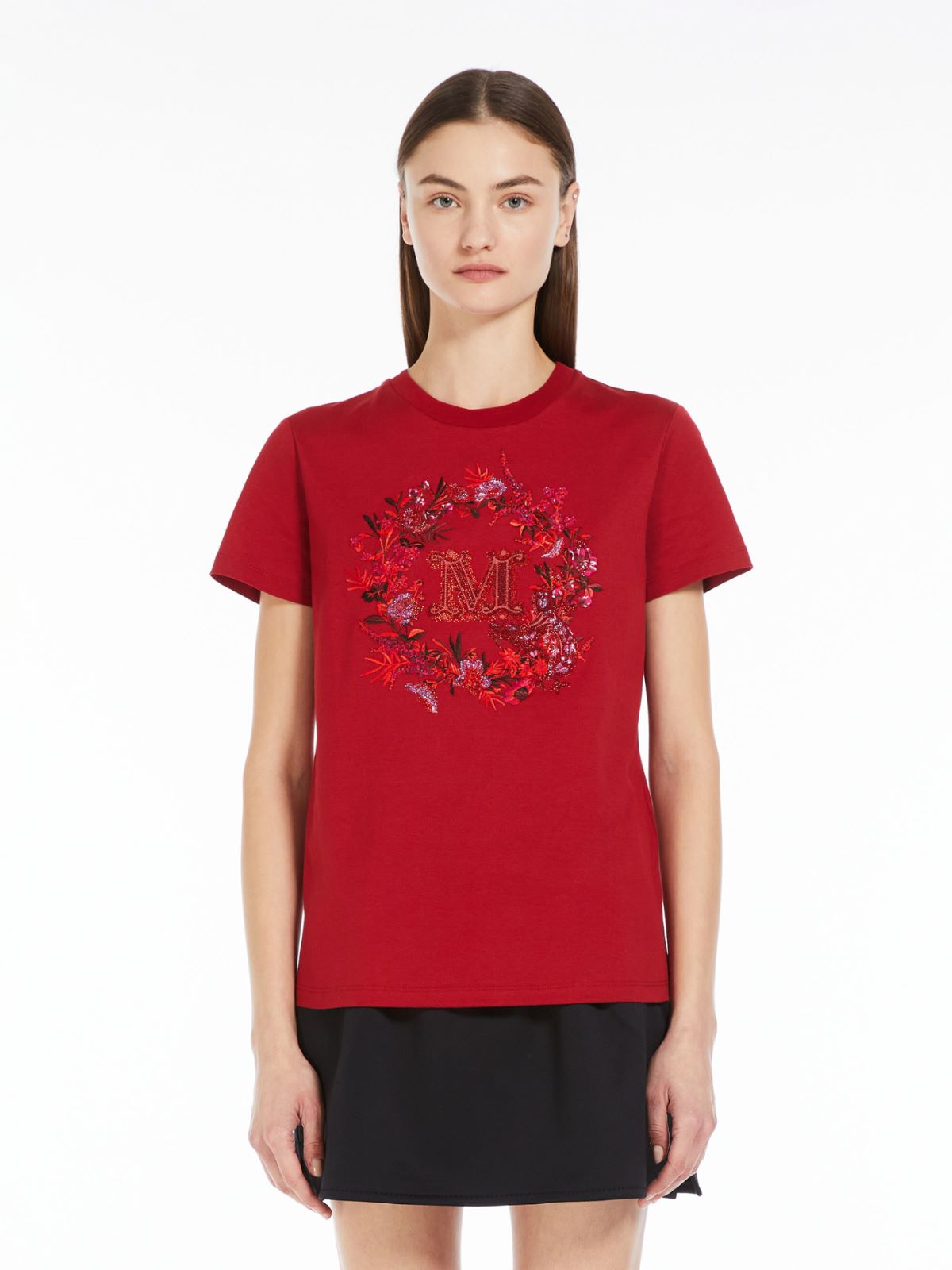 Cotton T-shirt with embroidered pocket