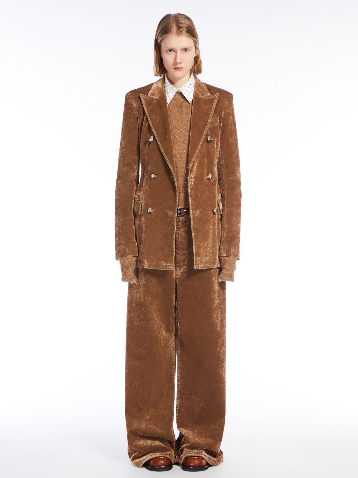 Studded cashmere-blend crew-neck sweater