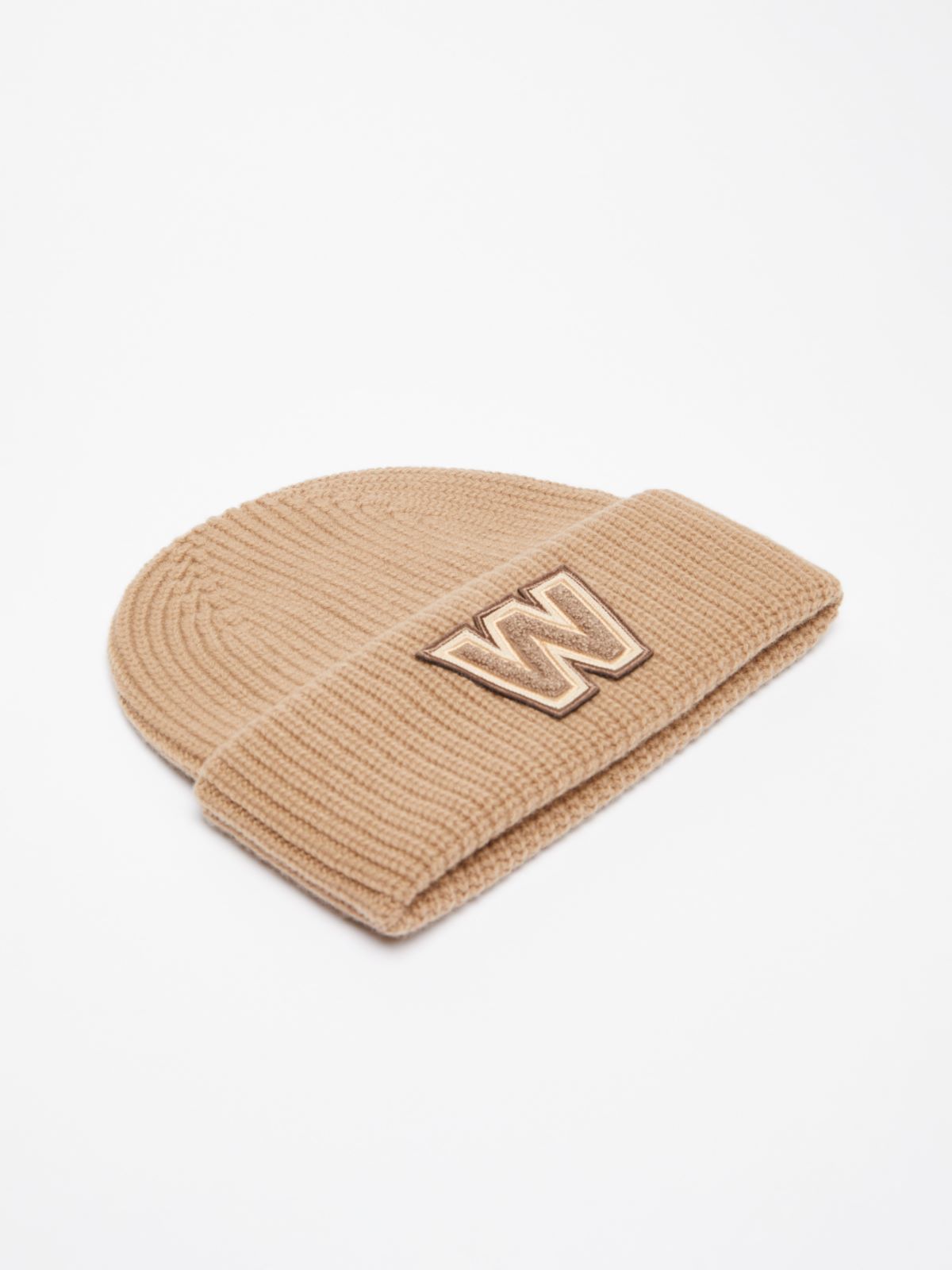 Wool logo beanie hat