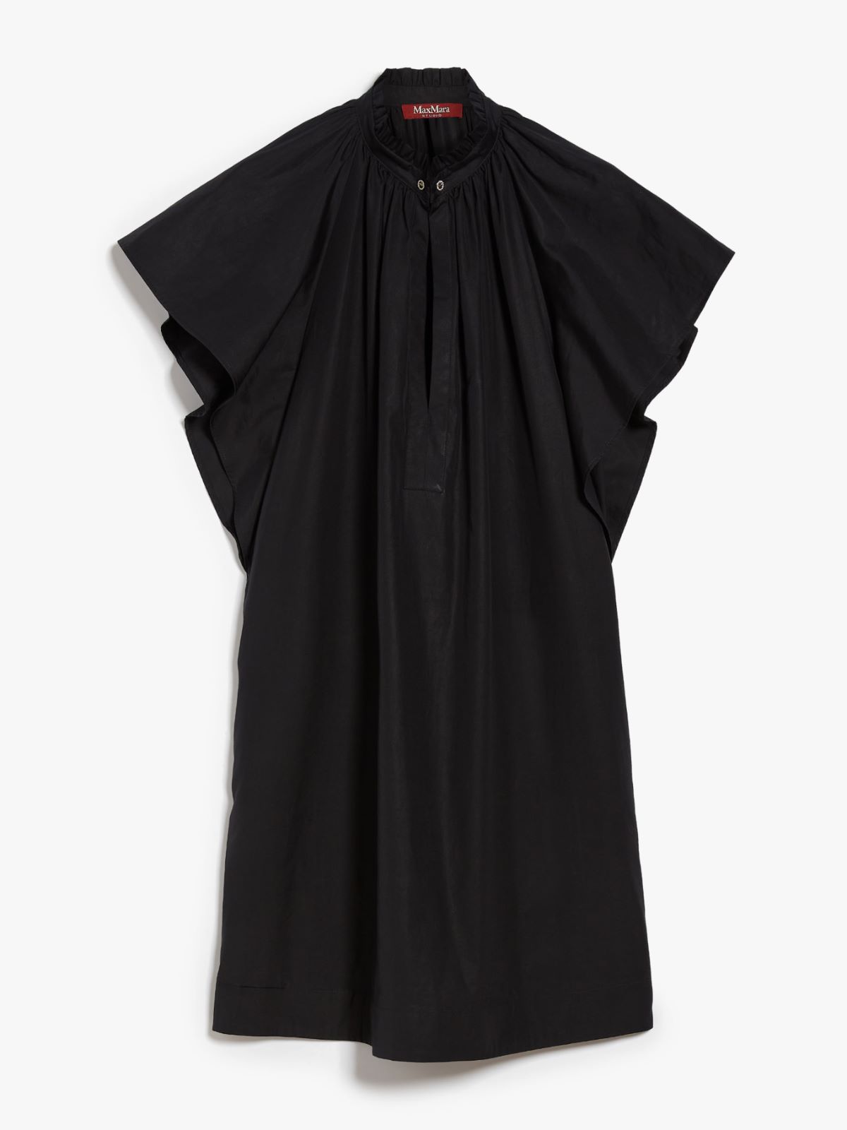 Poplin mini dress with flounce