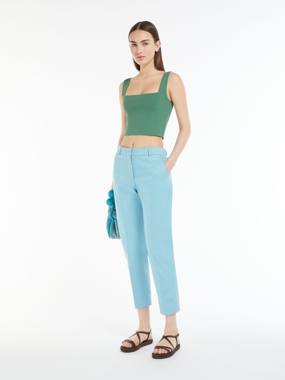 Cotton satin trousers