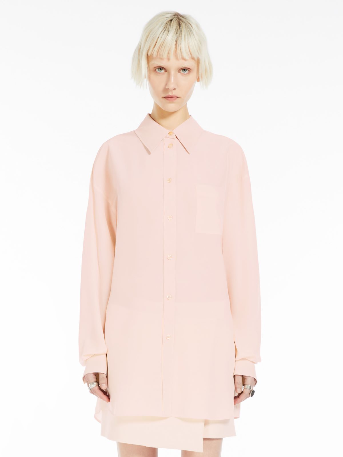 Comfort-fit silk crepe de chine shirt