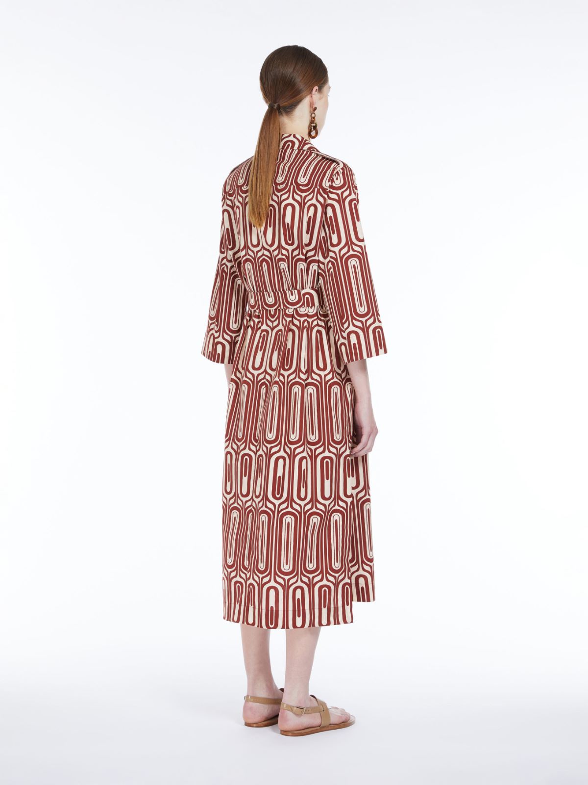 Printed cotton shirt dress