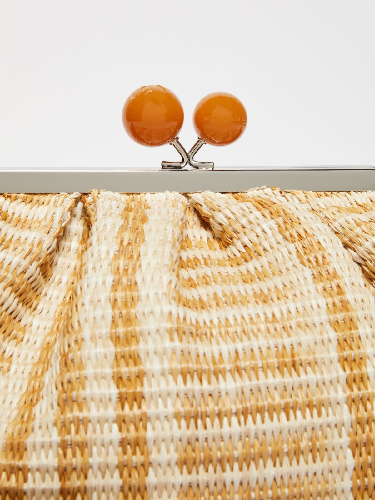 Medium raffia-look jacquard Pasticcino Bag