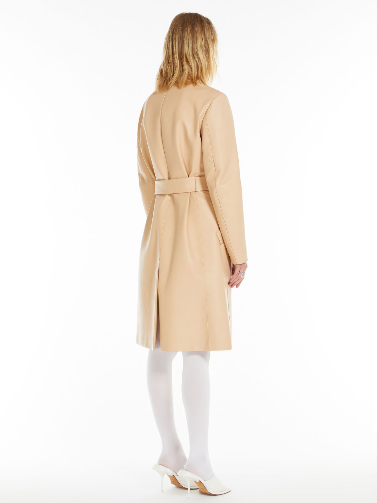 Nappa leather trench coat