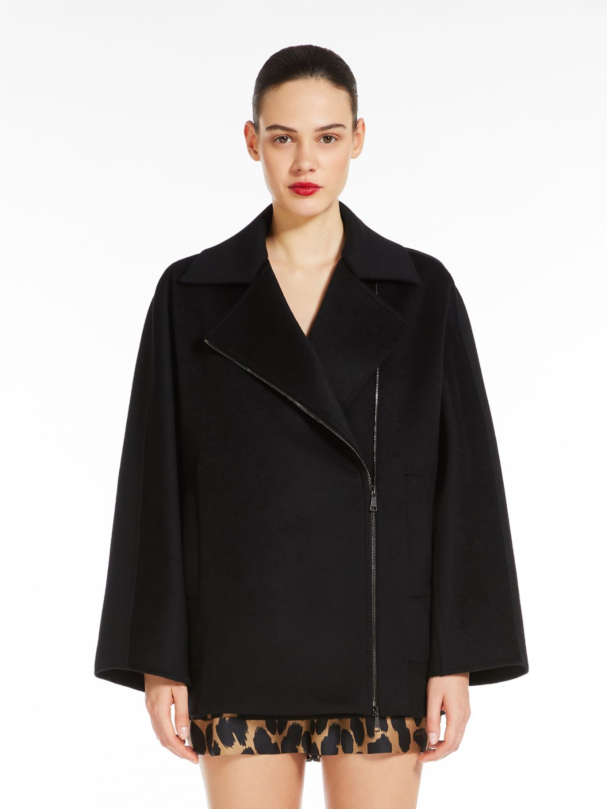 Wool double cloth pea coat