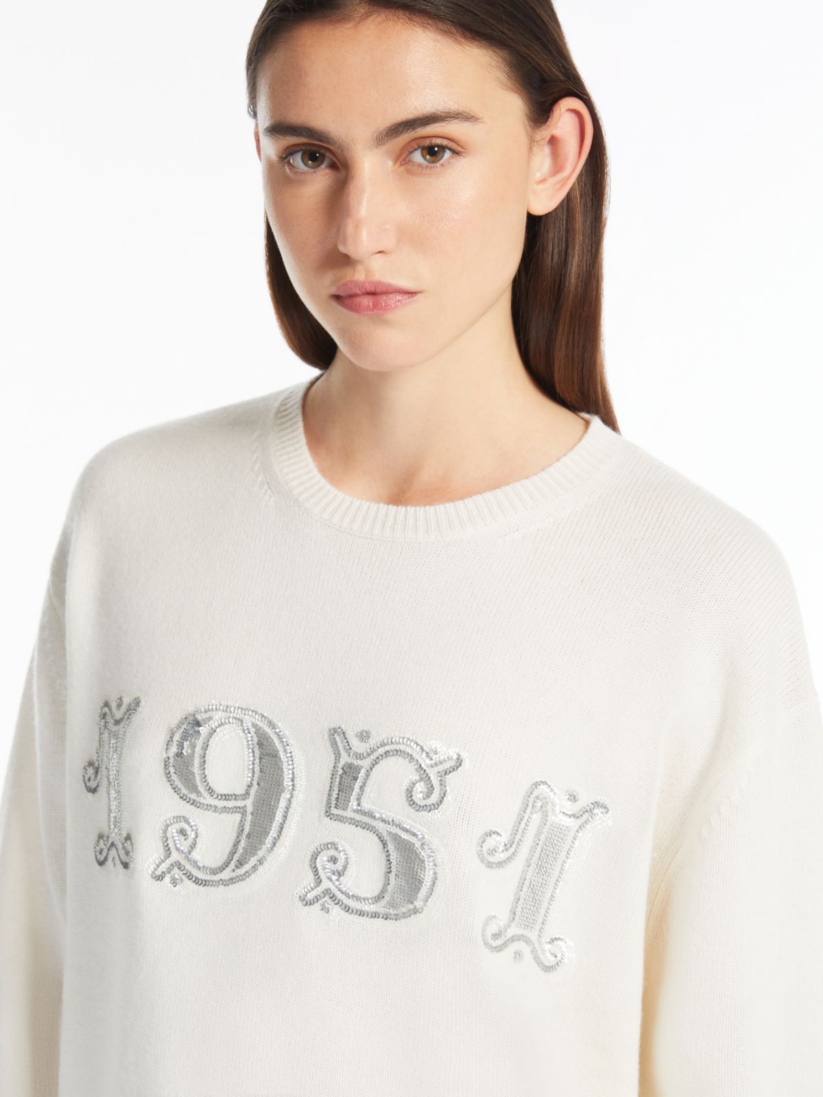 Wool, cashmere and sequin pullover