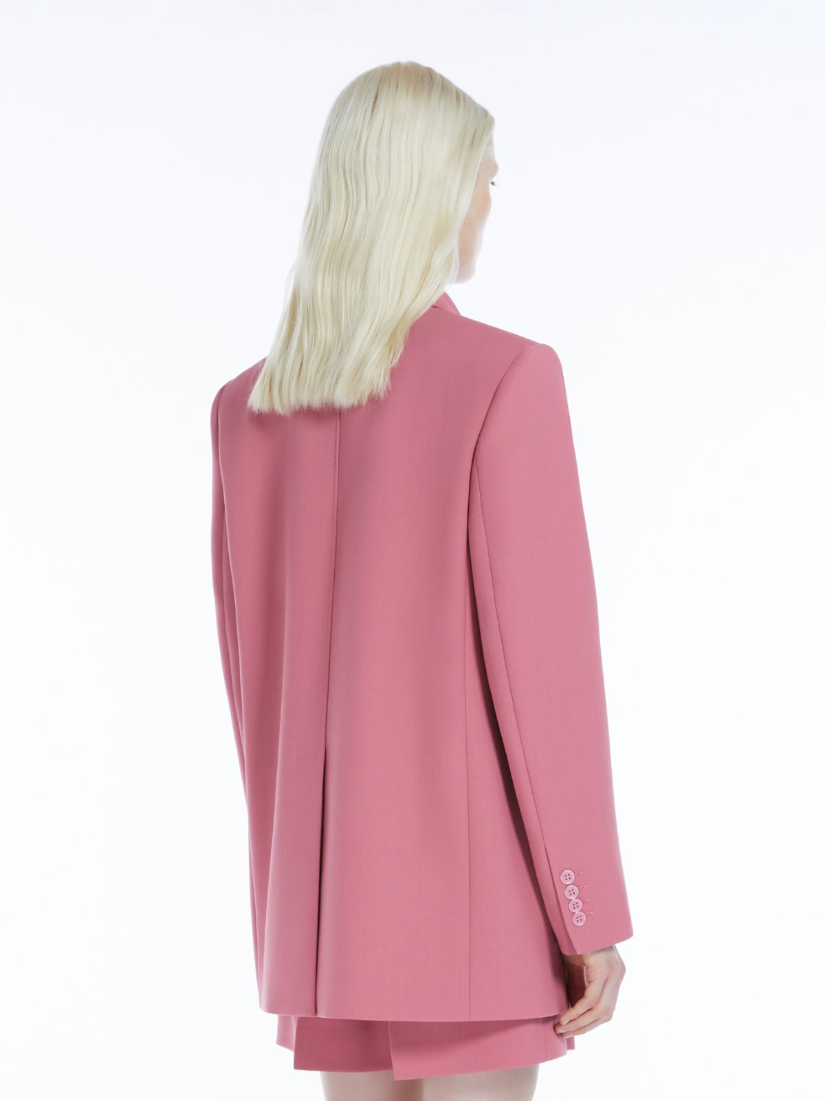 Oversized wool satin crêpe blazer