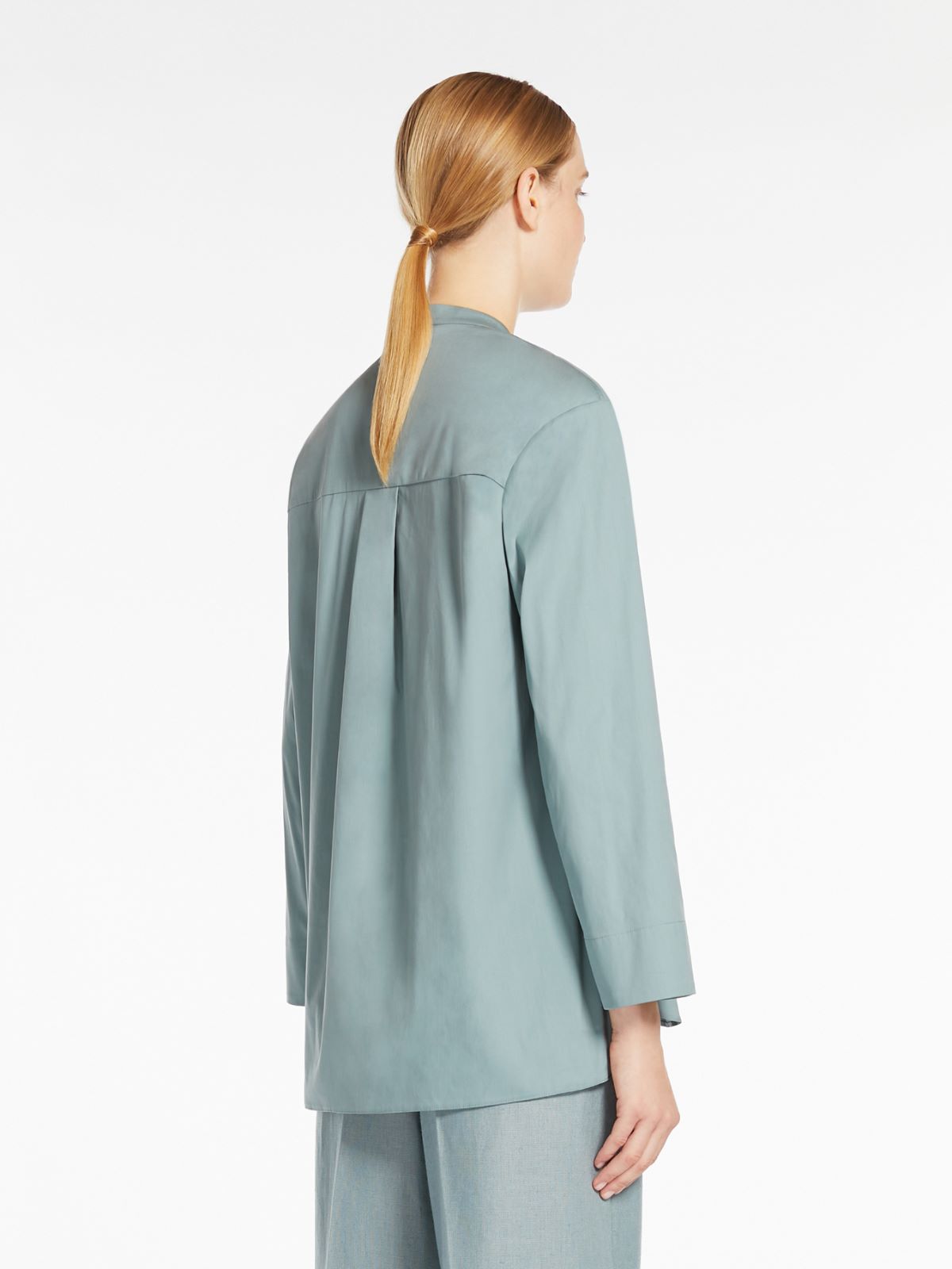 Flared poplin shirt