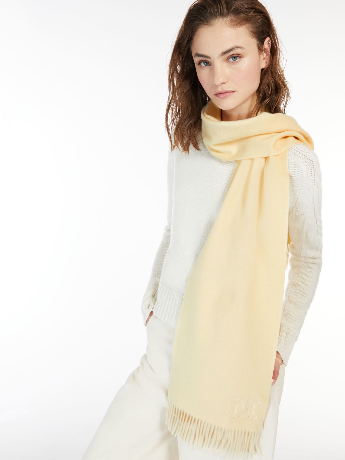 Cashmere stole with embroidery