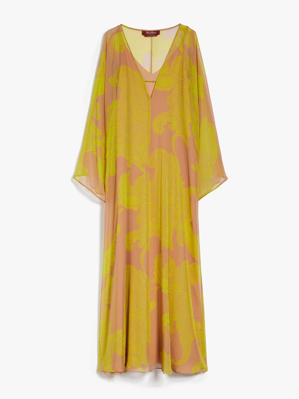 Printed silk kaftan dress