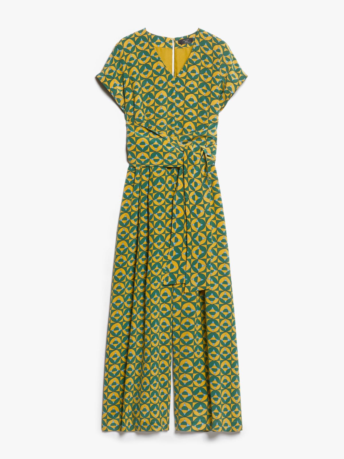 Printed silk crepe jumpsuit