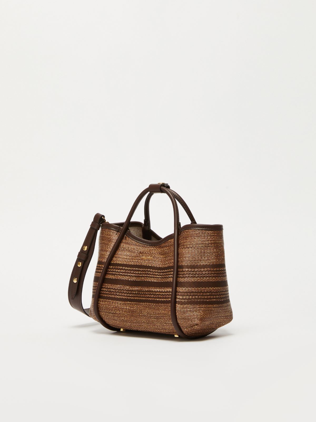 Jacquard raffia fabric extra-small Marine bag