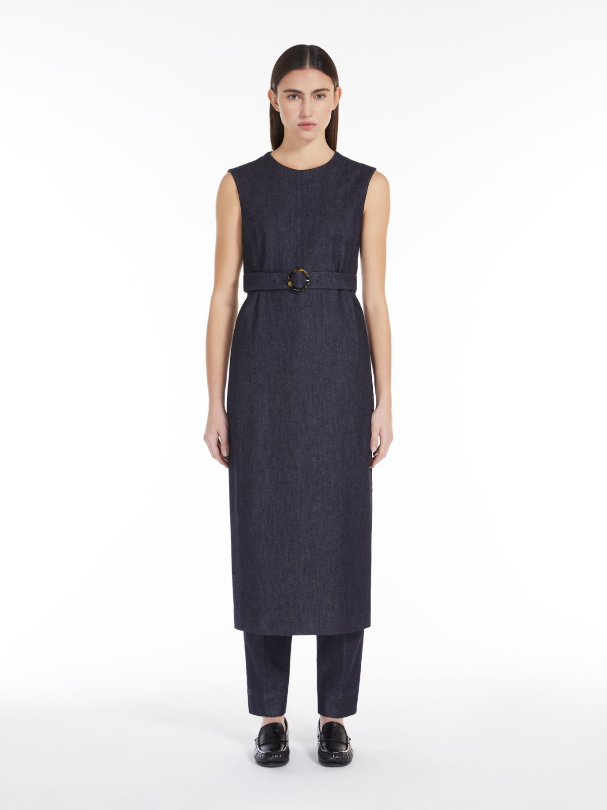 Stretch denim pencil dress