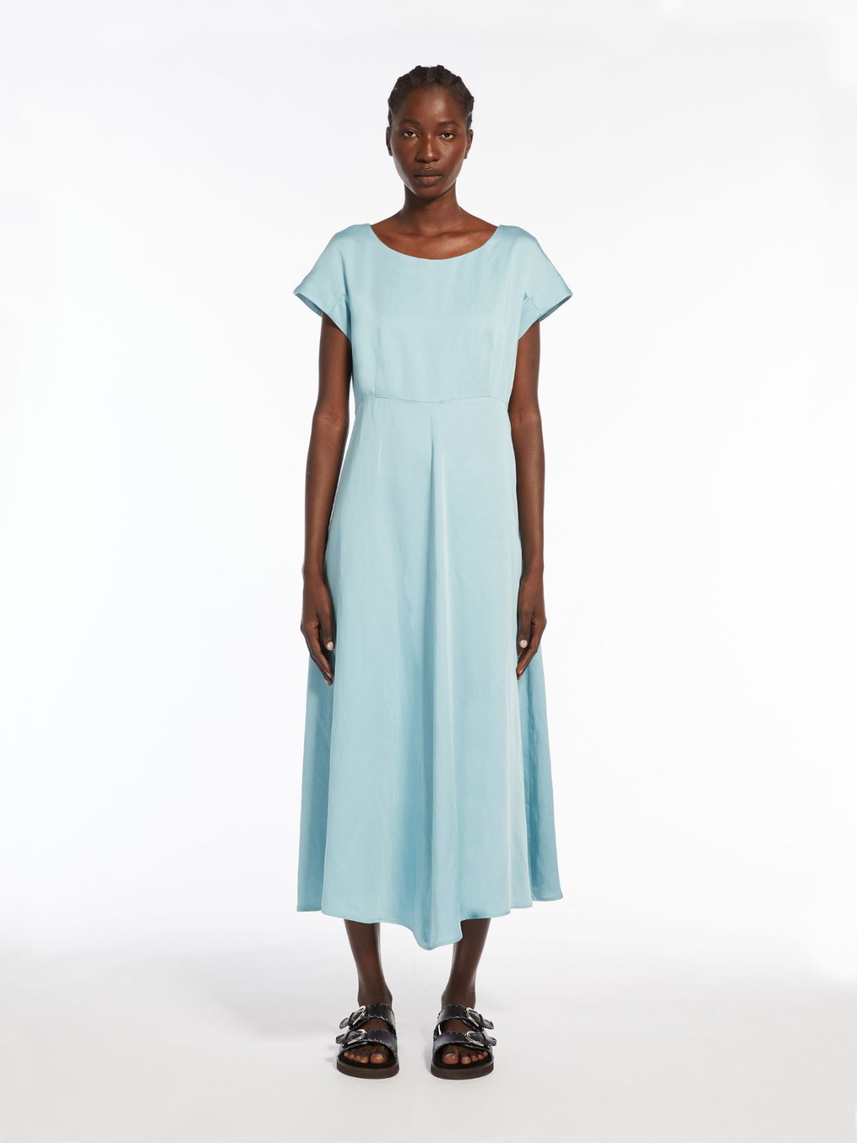Viscose and linen satin dress