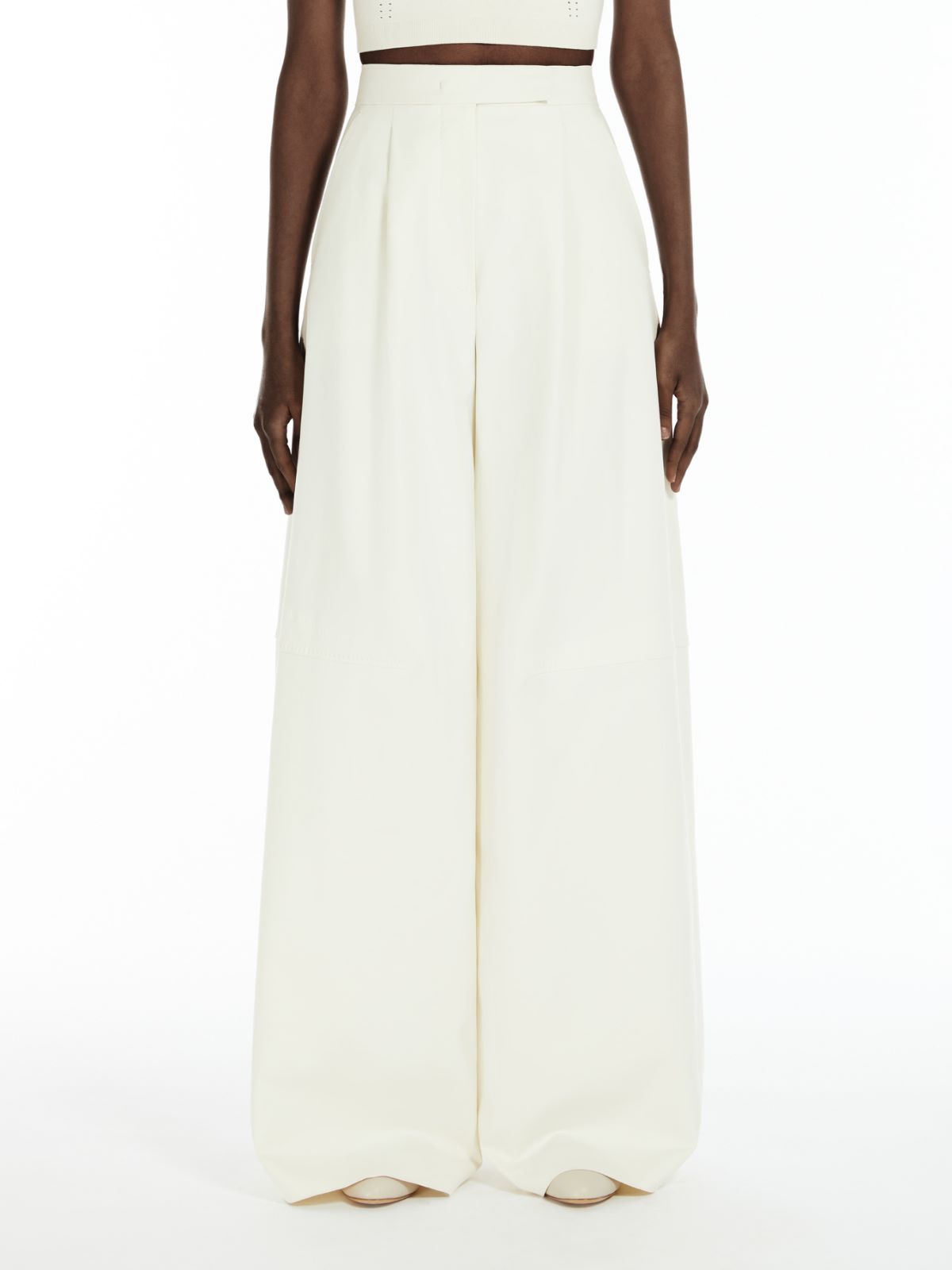 Oversize stretch cotton trousers