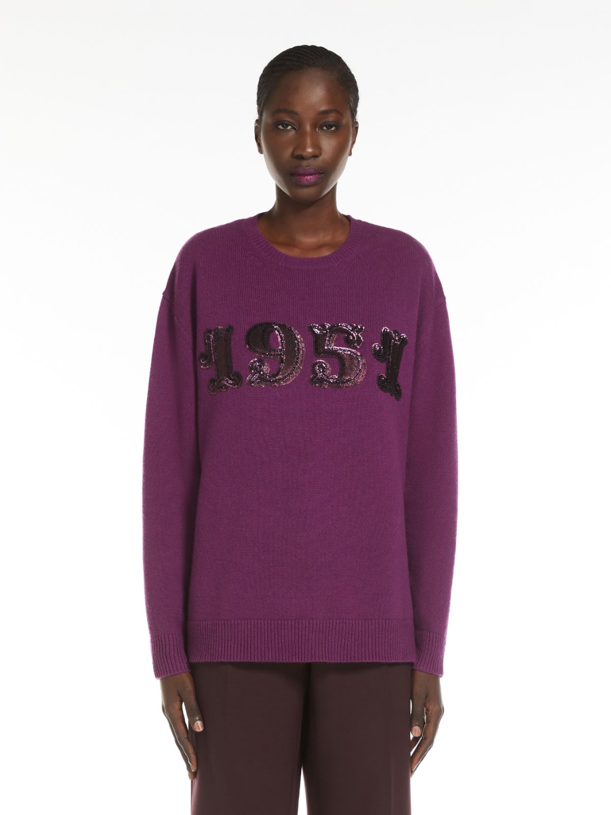 Wool, cashmere and sequin pullover