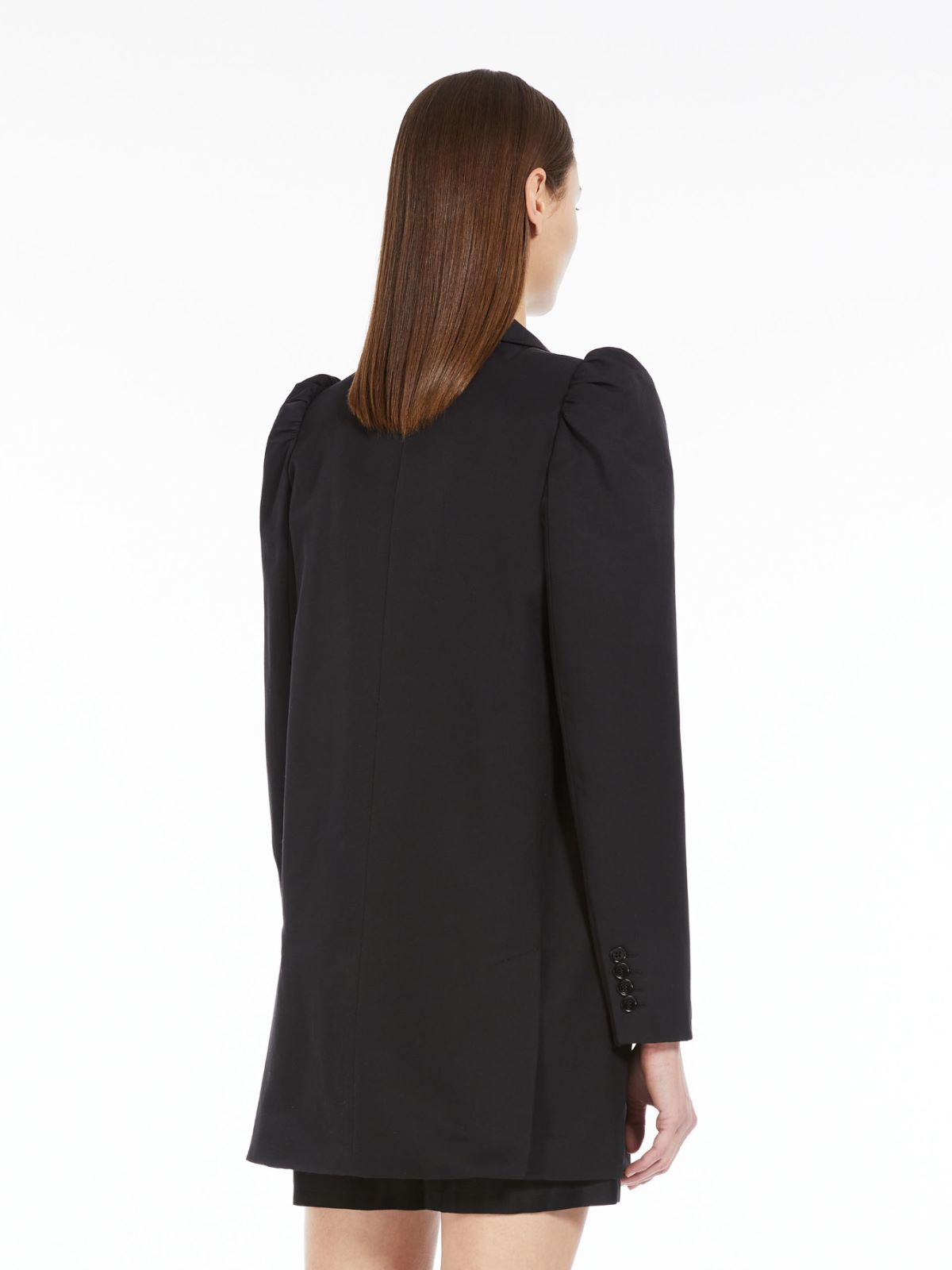 Straight blazer in mid-sheen satin