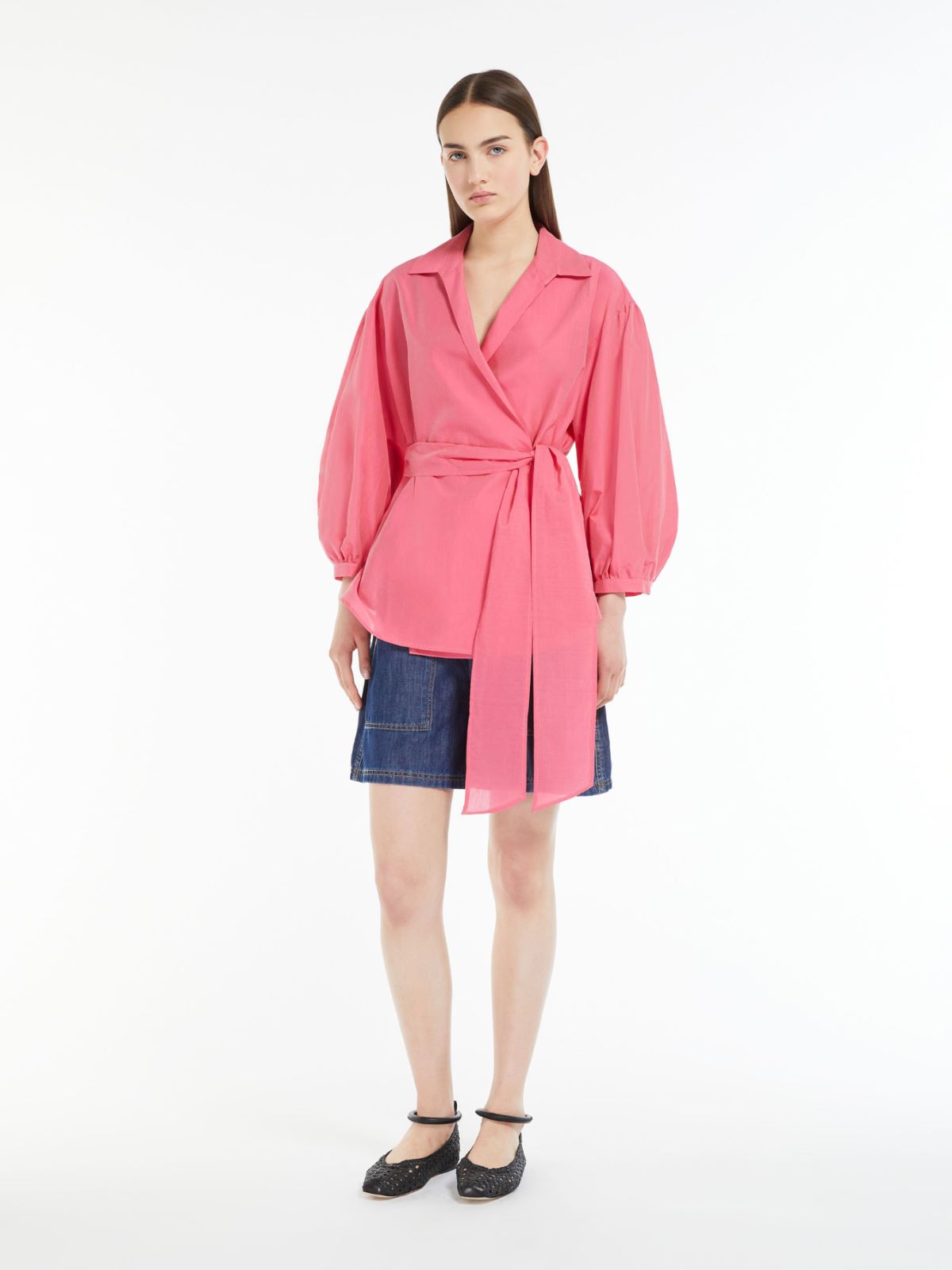 Cotton and silk canvas shirt