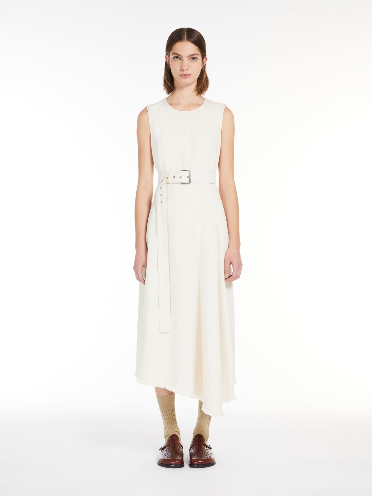 Sleeveless cotton bull denim dress