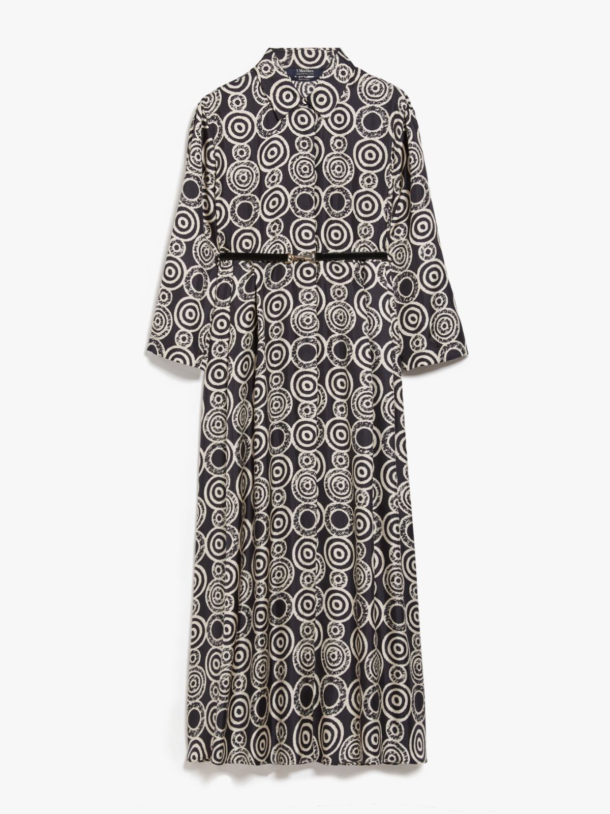Printed silk shirt dress
