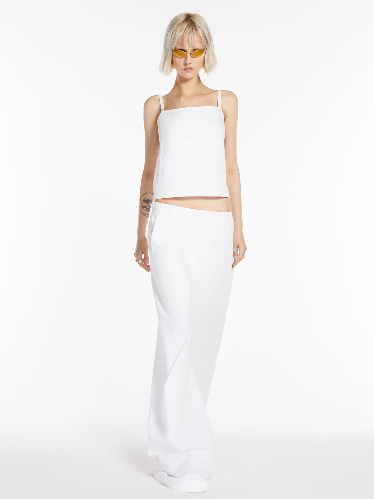 Oversized washed cotton trousers