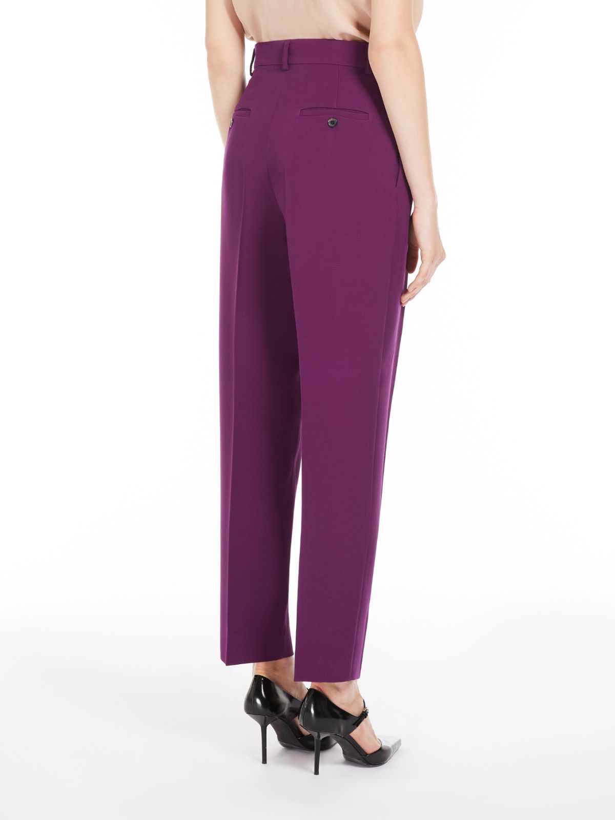 Wool and silk carrot trousers