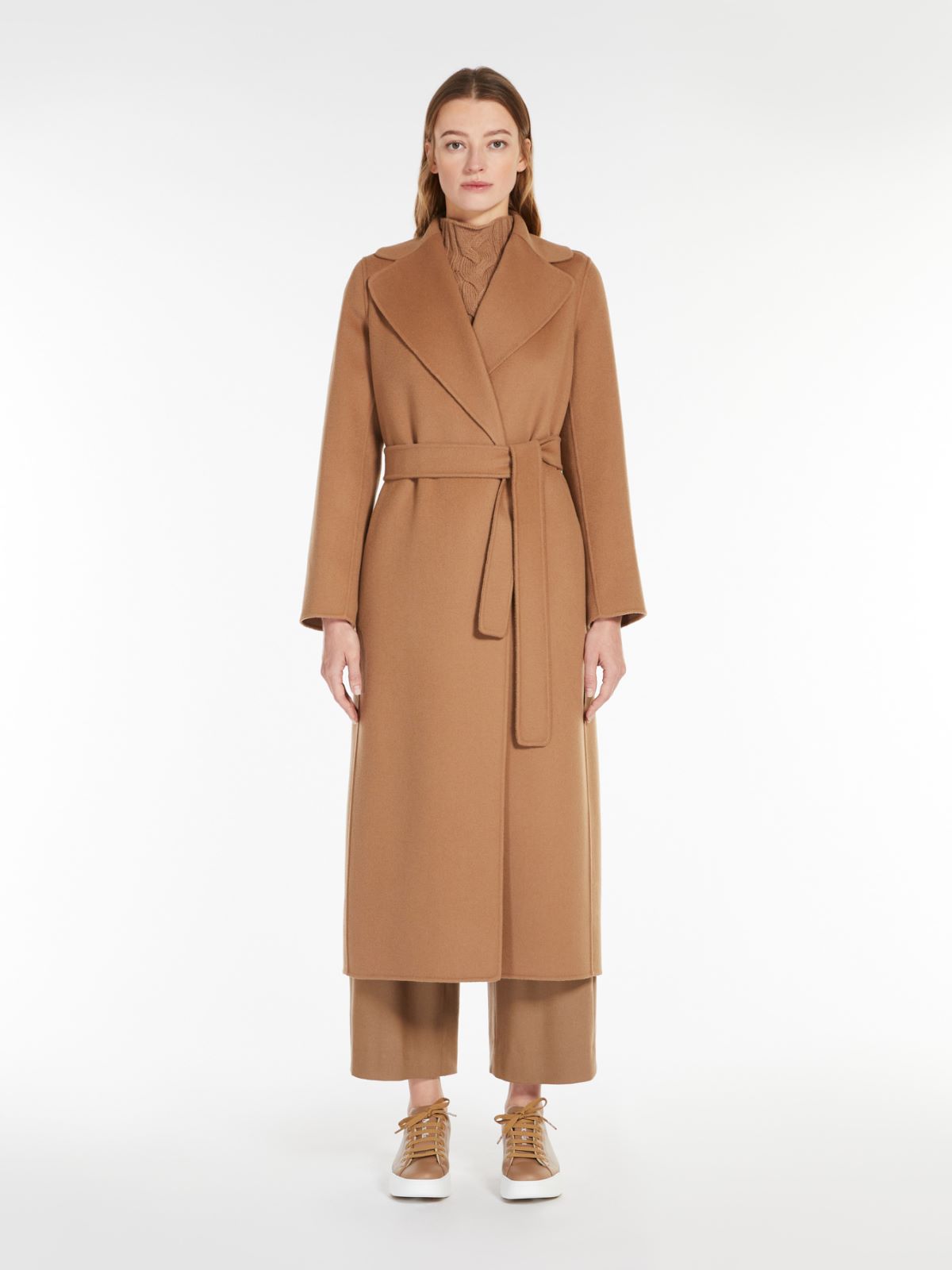 Wool coat with belt
