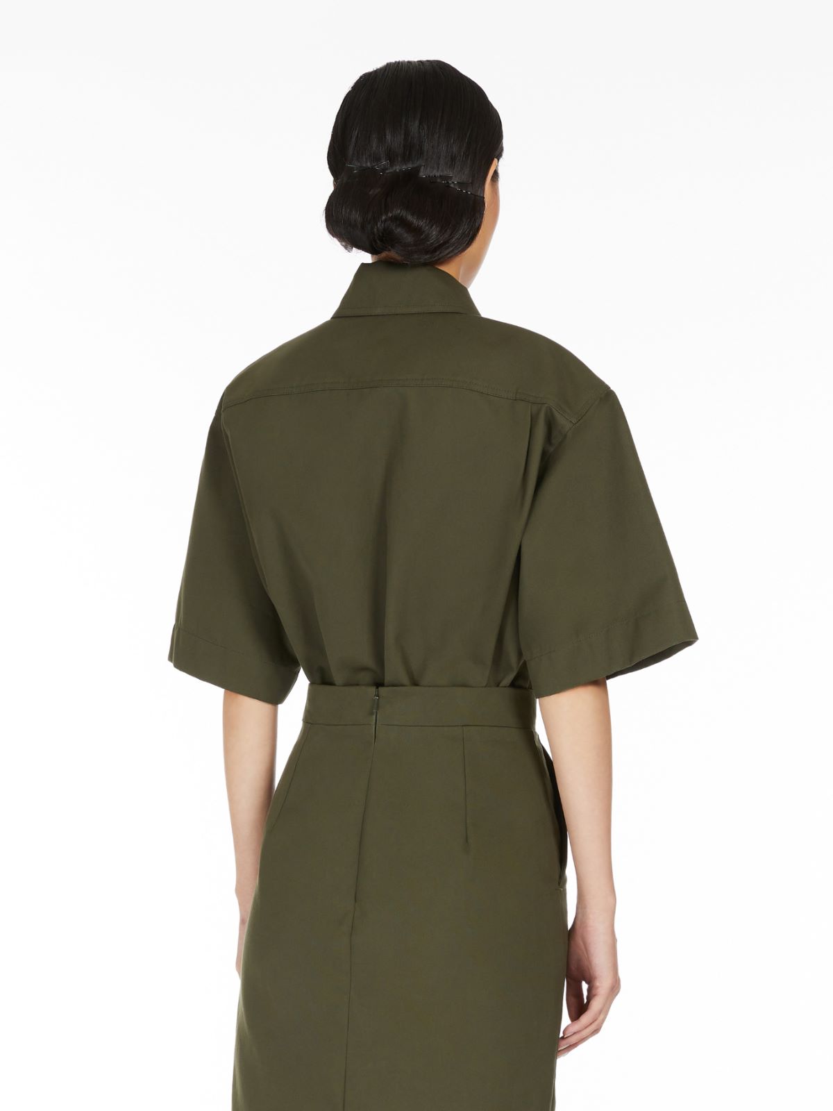 Cotton canvas oversized shirt