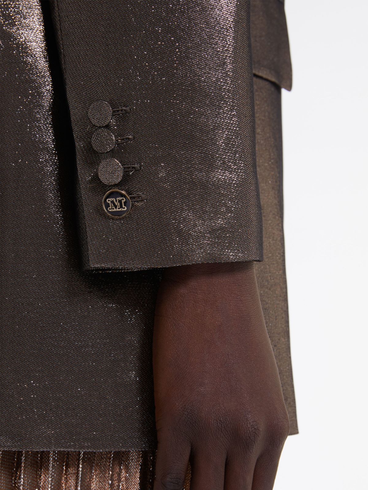 Lamé silk charmeuse jacket