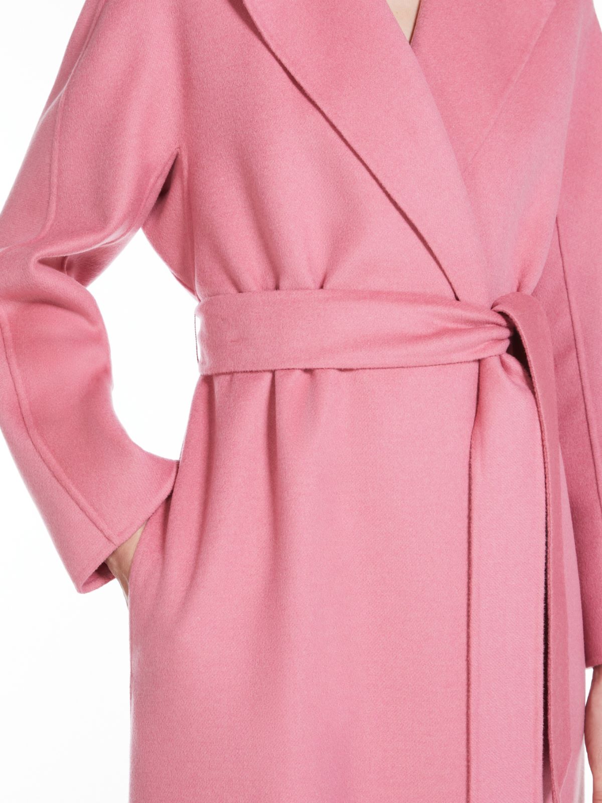 Wool, cashmere and silk wrap coat