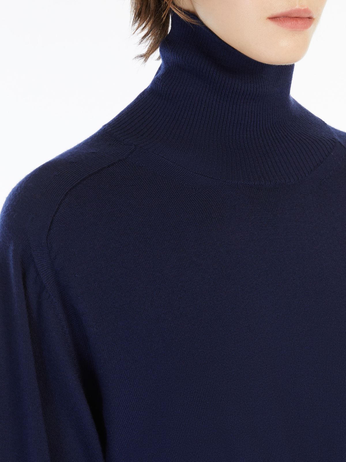 Cropped mock polo-neck sweater