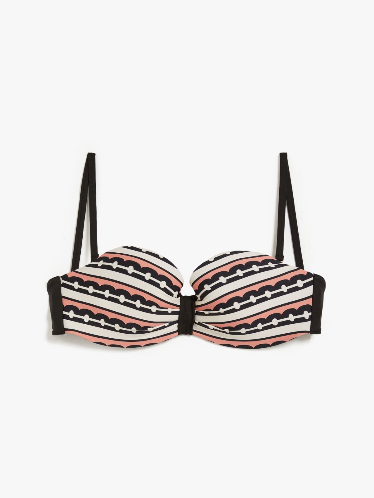 Printed nylon bikini top
