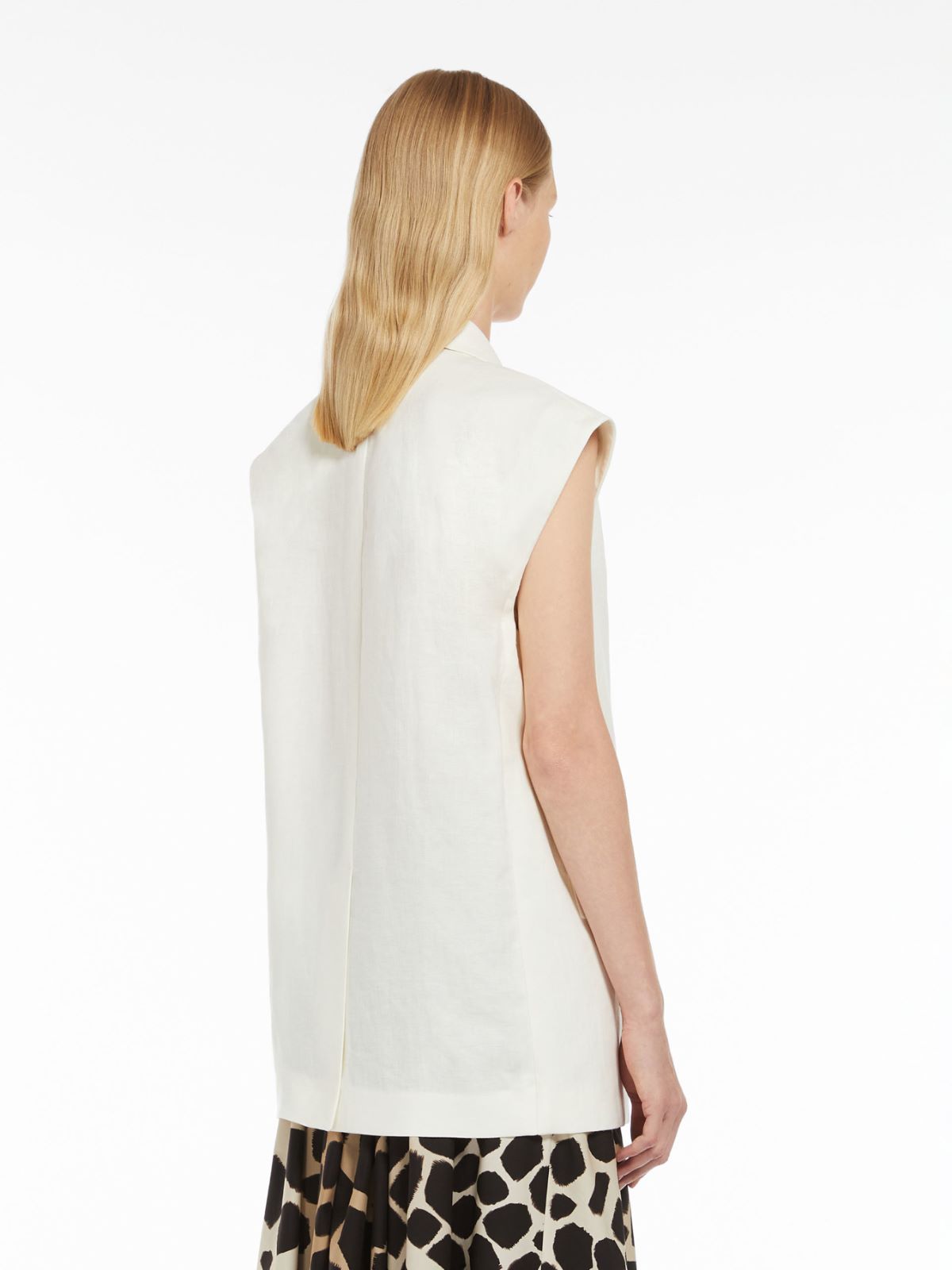 Double-breasted linen waistcoat