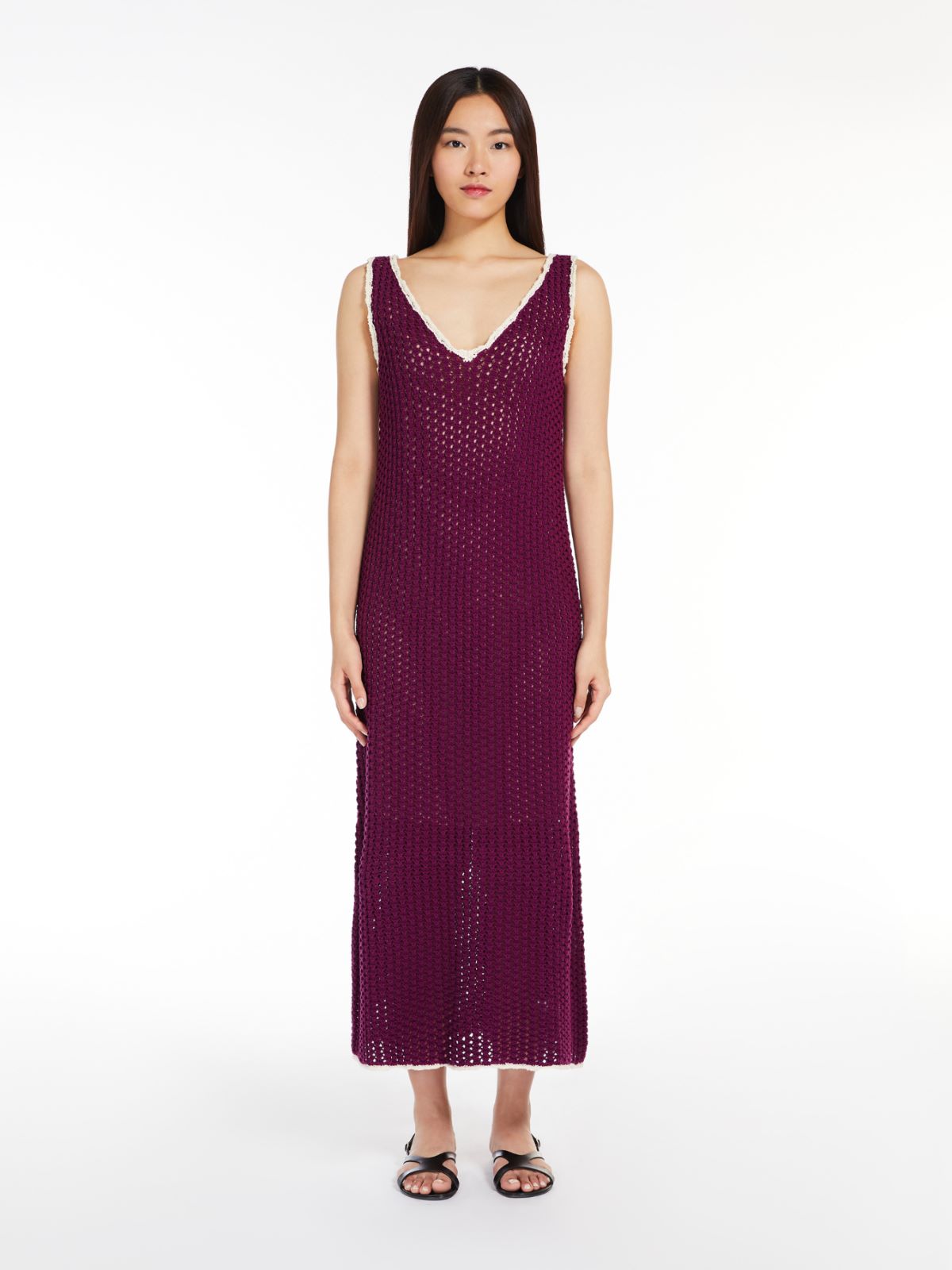 Crochet-knit cotton dress