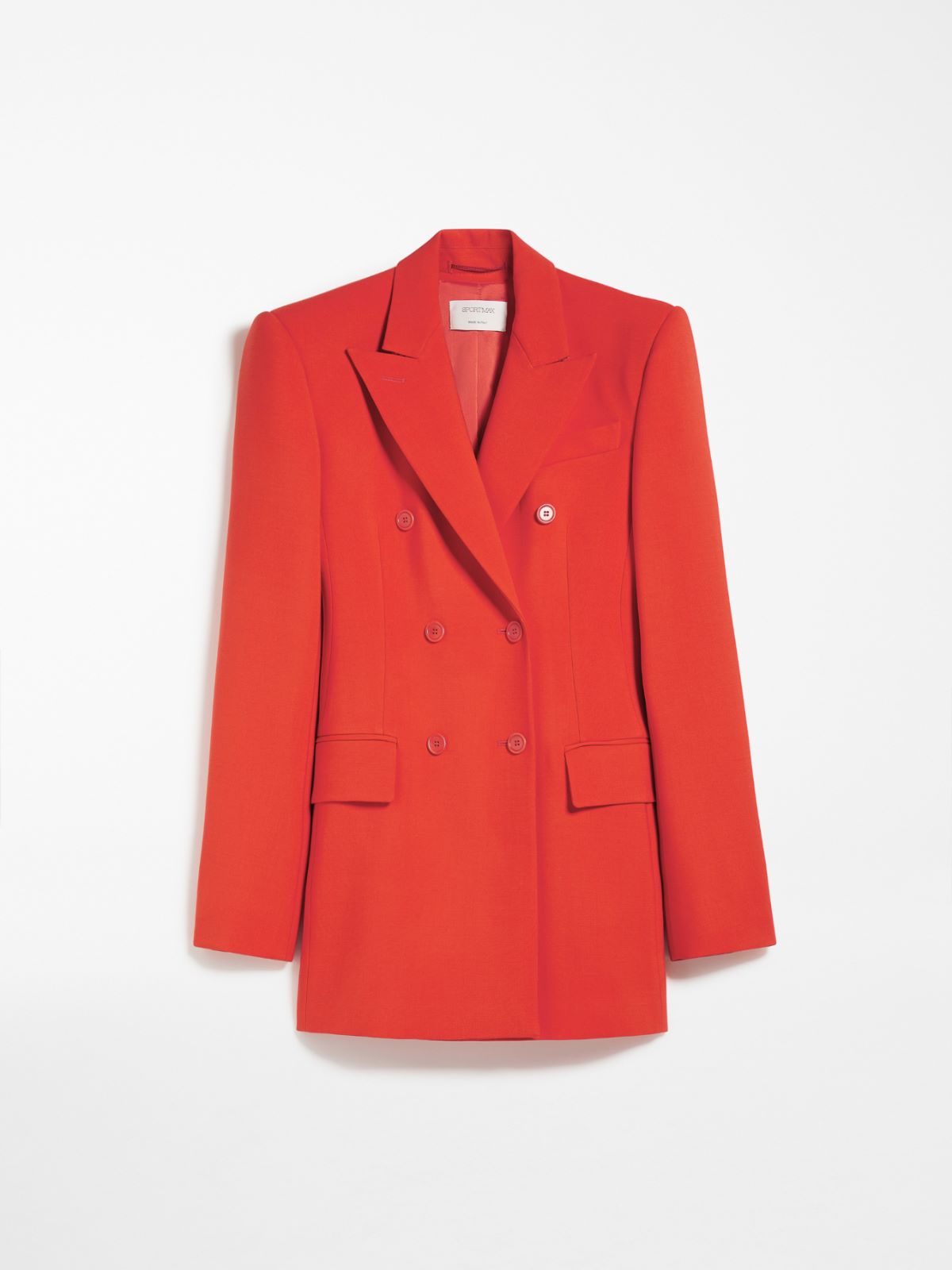 Double-breasted stretch wool blazer