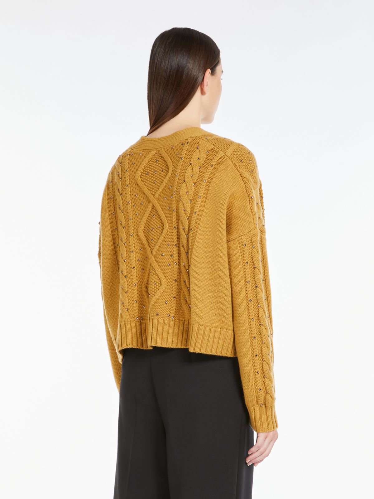 Wool and cashmere cropped cardigan
