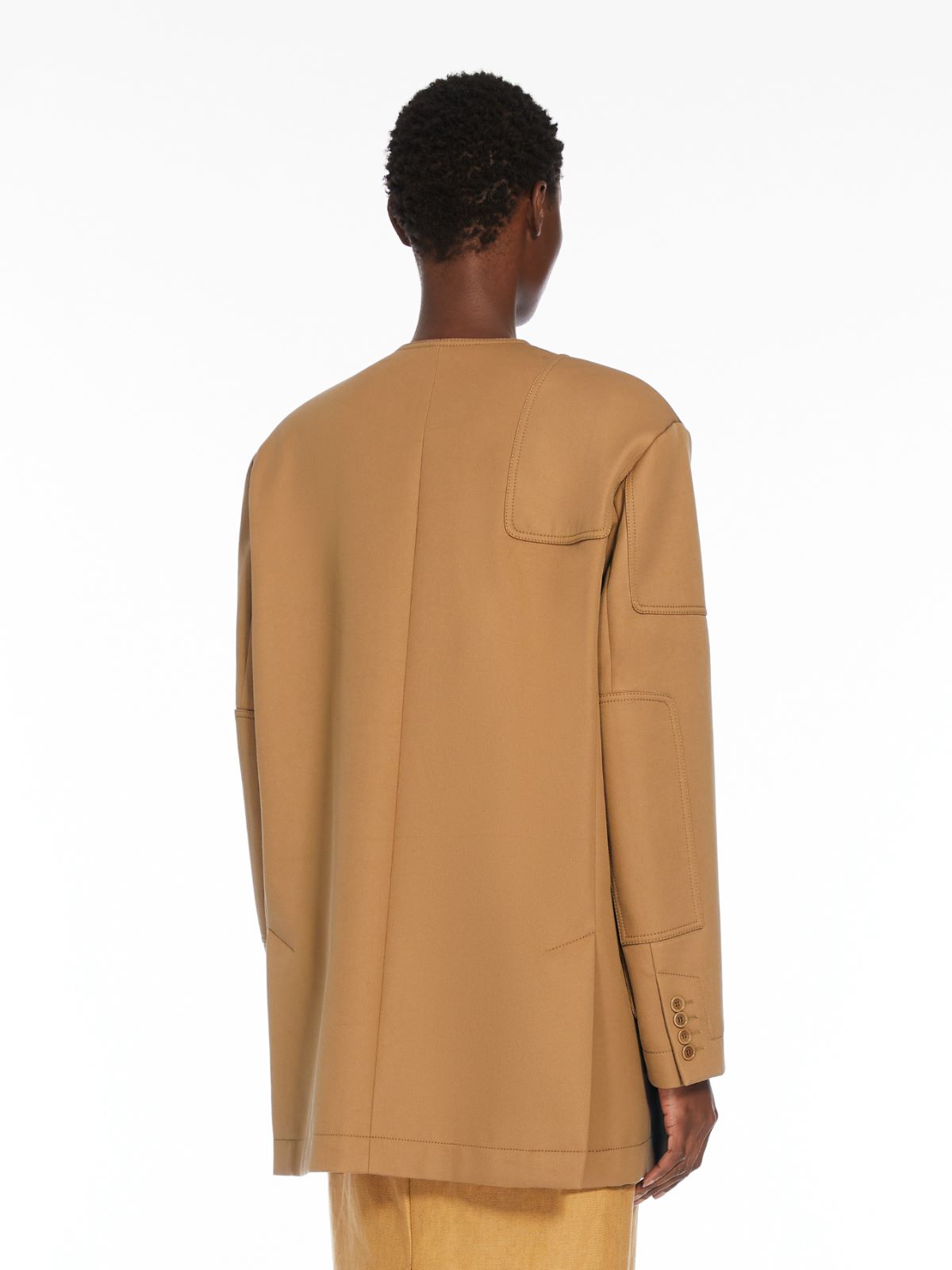 Cotton gabardine oversized jacket