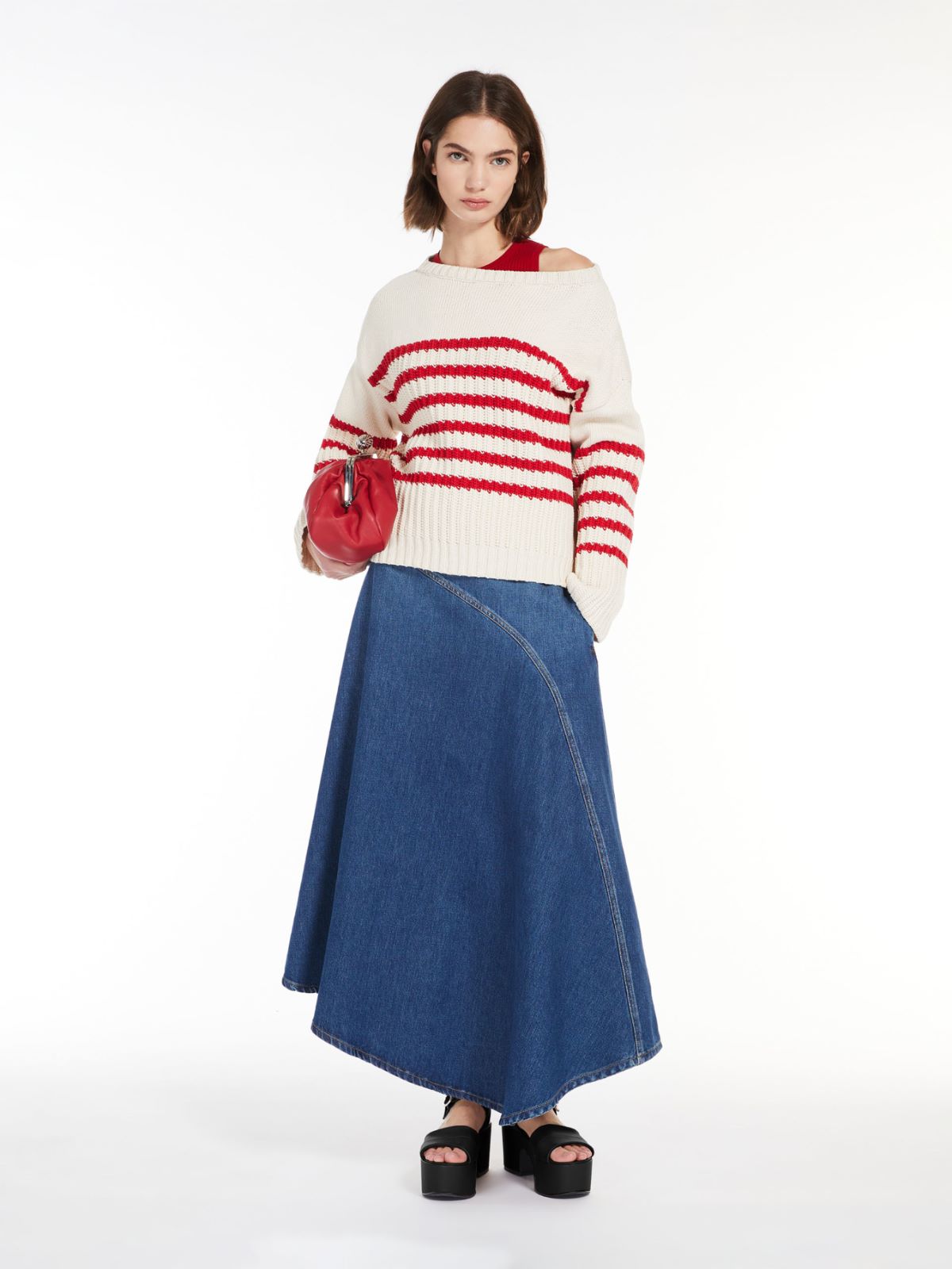 Cotton boat-neck sweater