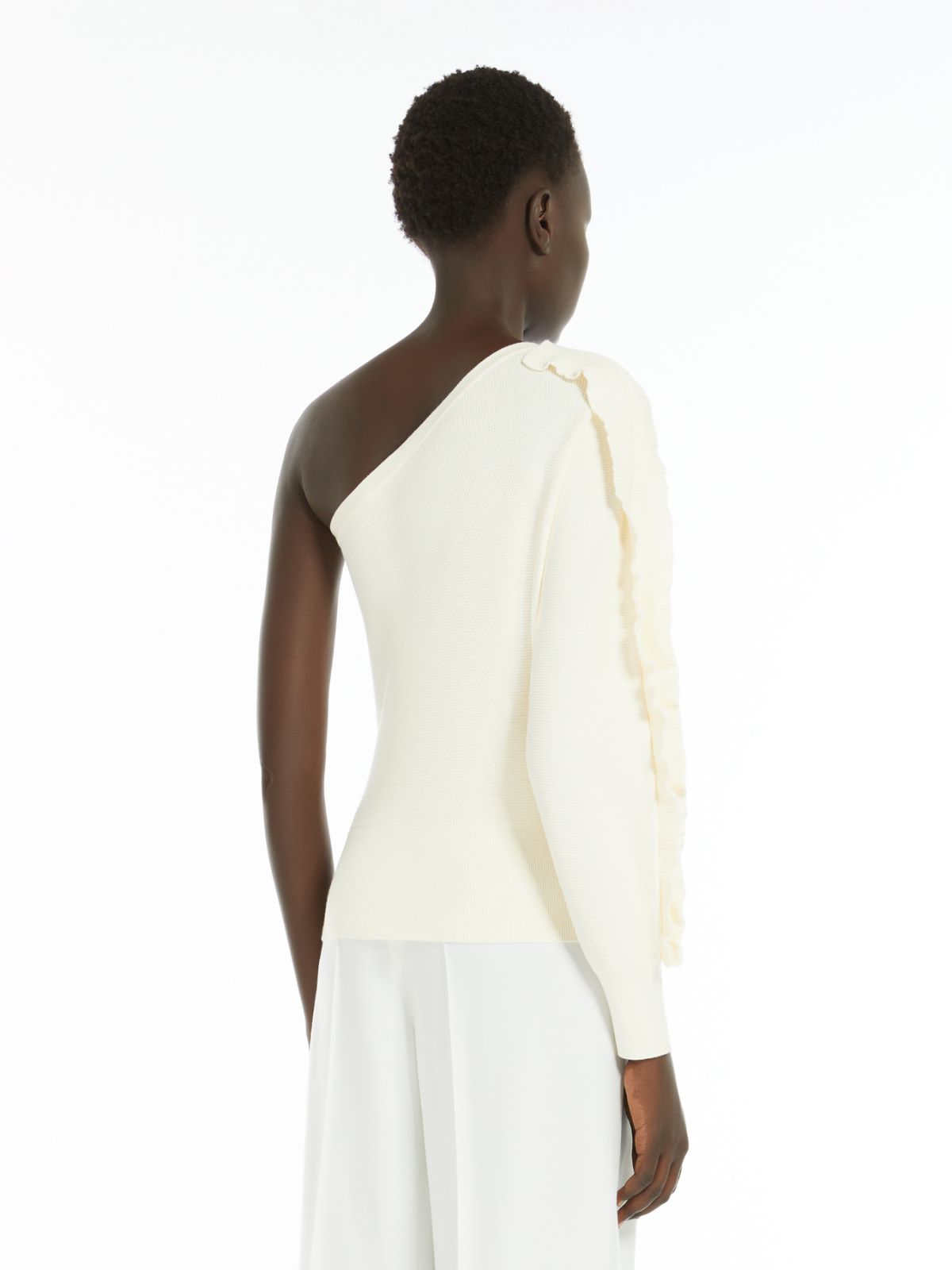 One-shoulder viscose jumper