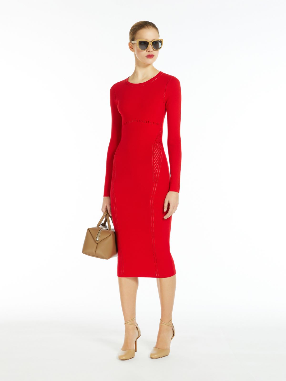 Crepe knit midi dress