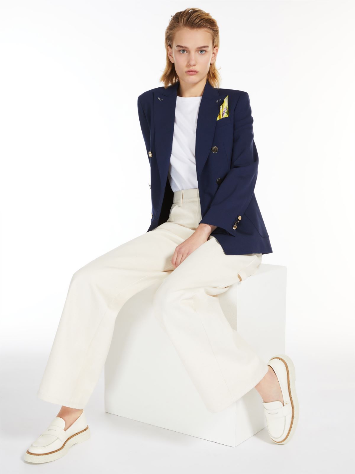 Wool and mohair double-breasted blazer