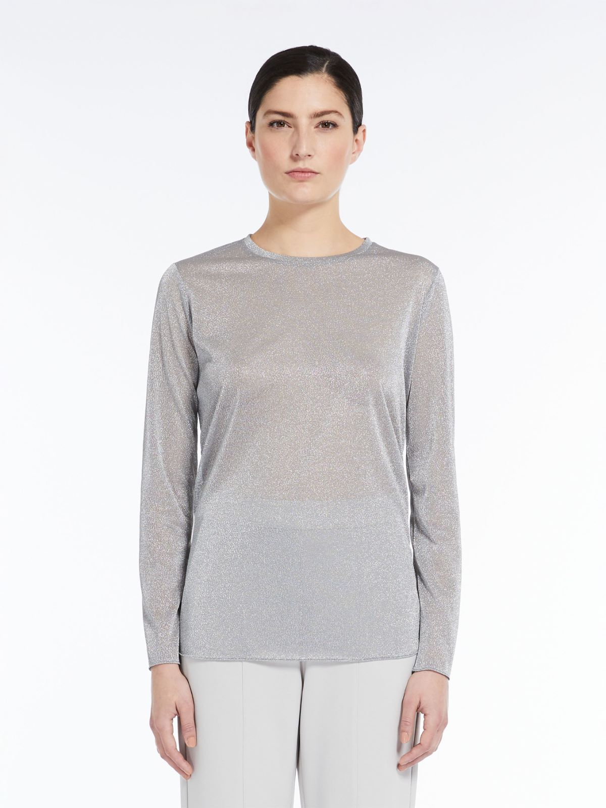 Crepe jersey and lurex T-shirt