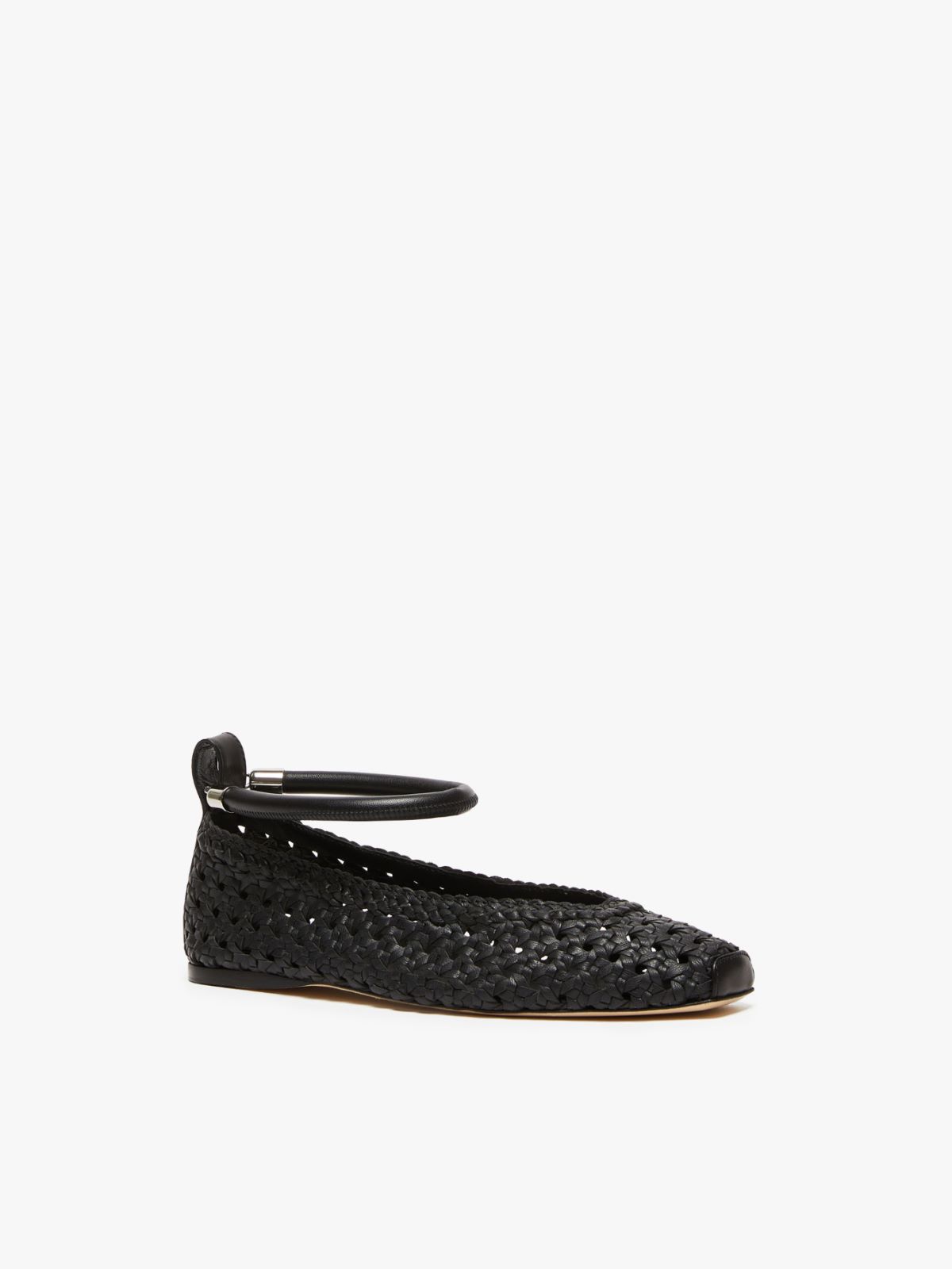 Woven nappa leather ballet flats