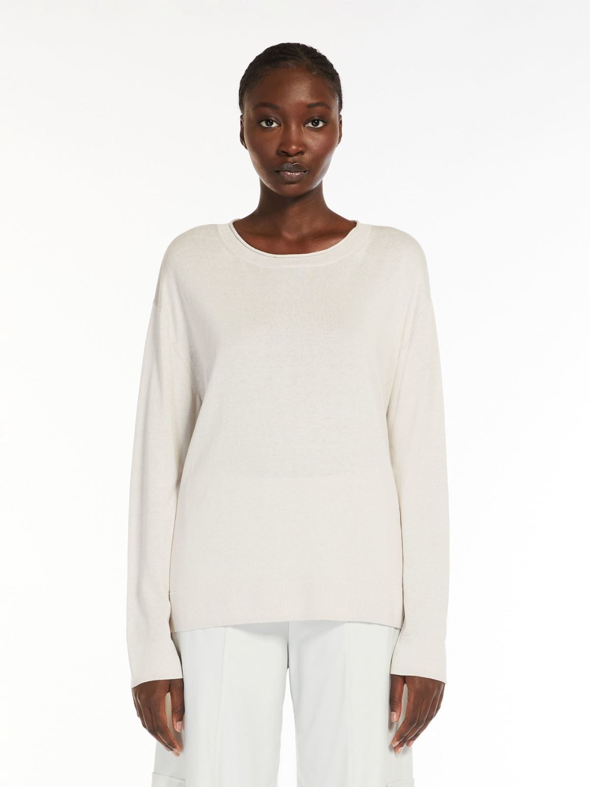 Silk and cotton yarn sweater